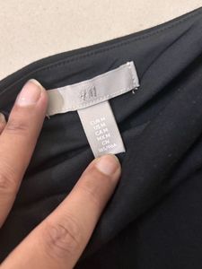 H&amp;M black mini draped dress