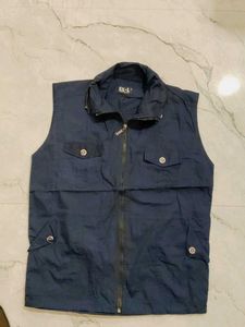Sleeveless Navy Blue Jacket