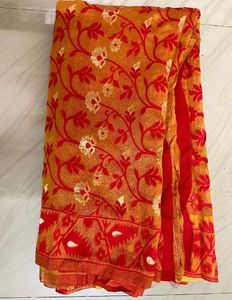 Vibrant Floral Print Saree