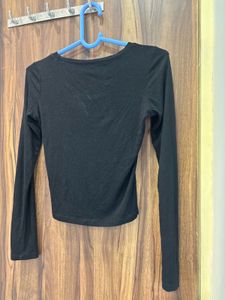 Black Ruched Full Sleeve Top 🖤