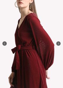 Sparkling maroon Wrap Dress