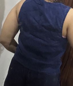 Denim waist coat