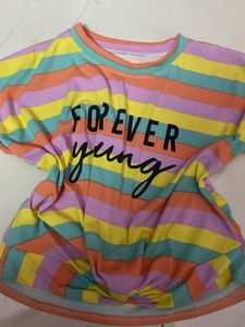 🌈 Forever Young Striped Rainbow Tee 🌈 Top