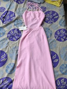 Chic Pink Spaghetti Strap Dress