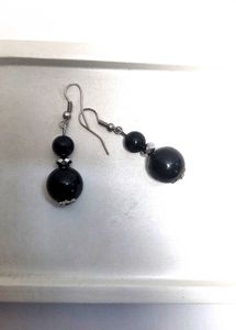 Elegant Black Beaded Earrings