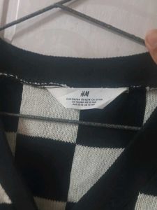 Black and white checkered cardigan