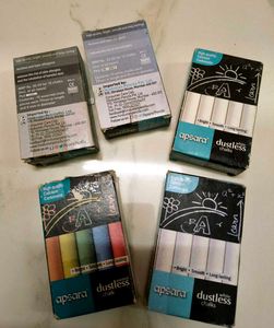Apsara Dustless Chalk - Assorted &amp; White
