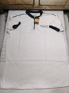 TRIPR Men's White &amp; Black Collar T-Shirt