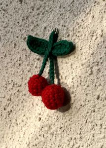 Crocheted Cherry Keychain/Bag Charm