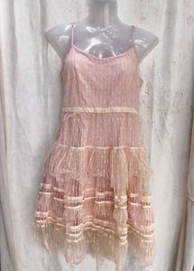Pink Layered Lace Mini Dress
