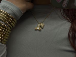 ANTI-TARNISH Gold Tone Teddy or heart Charm