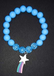 Friendship Bracelets Duo: Pink &amp; Blue Star Charms