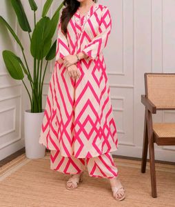 Elegant Pink & Cream Kurta Set
