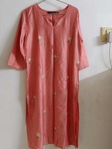 Rangmanch Pink Embroidered Kurta