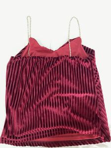Velvet Striped Camisole Top