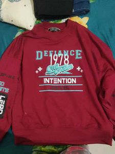 Maroon Graphic Print Sweatshirt