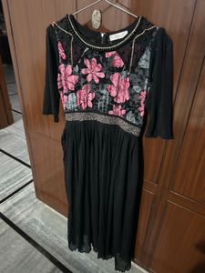 Elegant Black Floral Dress