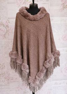 Fur Trim Poncho