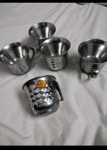 Set of 5 stainless steel cups