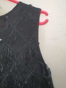 💥Shein Party Wear Sparkly Black Sleeveless Dress