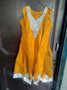 Elegant Mustard Anarkali Suit Set