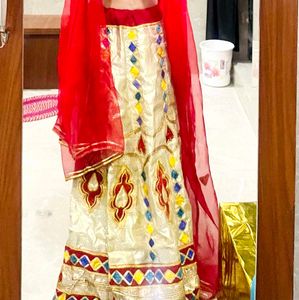 Elegant Red &amp; Gold Lehenga Choli