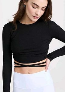 Black Open Back Tie Top