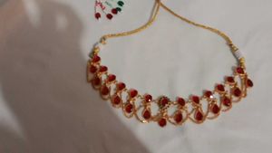 Elegant Red Stone Necklace Set