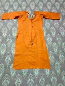 Stunning Orange &amp; Royal Blue Embroidered Salwar Ka