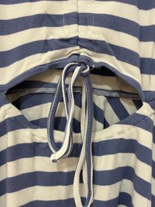 Brand New White Blue Striped Fit N Flare Dress