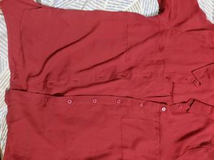 women's Red Long Sleeve Shirt