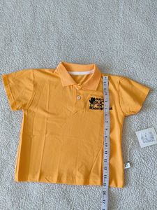 Cute Orange Polo Shirt with Cactus Print