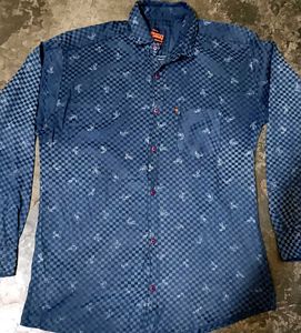 Stylish Blue Patterned Shirt