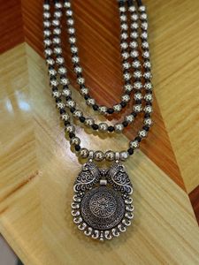 Boho Layered Necklace with Peacock Pendant
