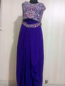 Embellished Ready to wear saree with shurg