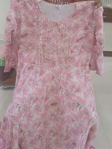 Beautiful Pink Floral Kurta