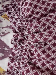 Maroon & White Printed shorts for women