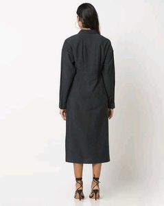 Brand New Elegant Black Button-Down Shirt Dress