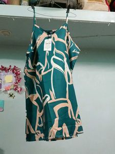 Shein Green Abstract Print Camisole Dress