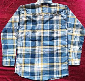 Men's Blue Plaid Casual Shirt