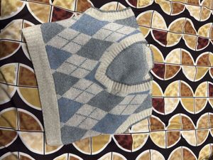 Argyle Knit Crop Top Vest