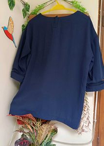 Navy Blue Oversized Top