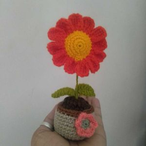 Handmade Crochet Flower Pot Decor