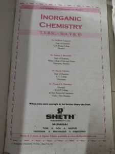 Inorganic Chemistry T.Y. B.Sc. Semester V &amp; VI