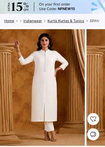 Span Elegant White Kurta for Women