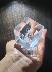 you will get two Cube of 3d Crystal with stand