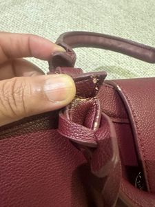 BVLGARI Chic Maroon Handbag with Snake Charm