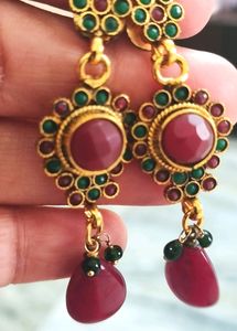 Traditional 1gm Gold Set with Ear Rings