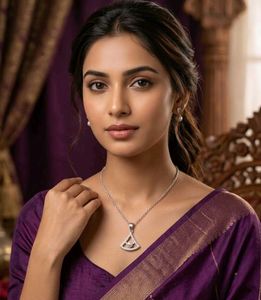 Elegant Pearl &amp; Crystal Triangle Necklace