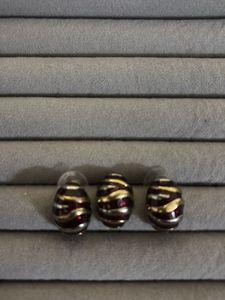Elegant BAZA Vintage Tone Earrings with doller